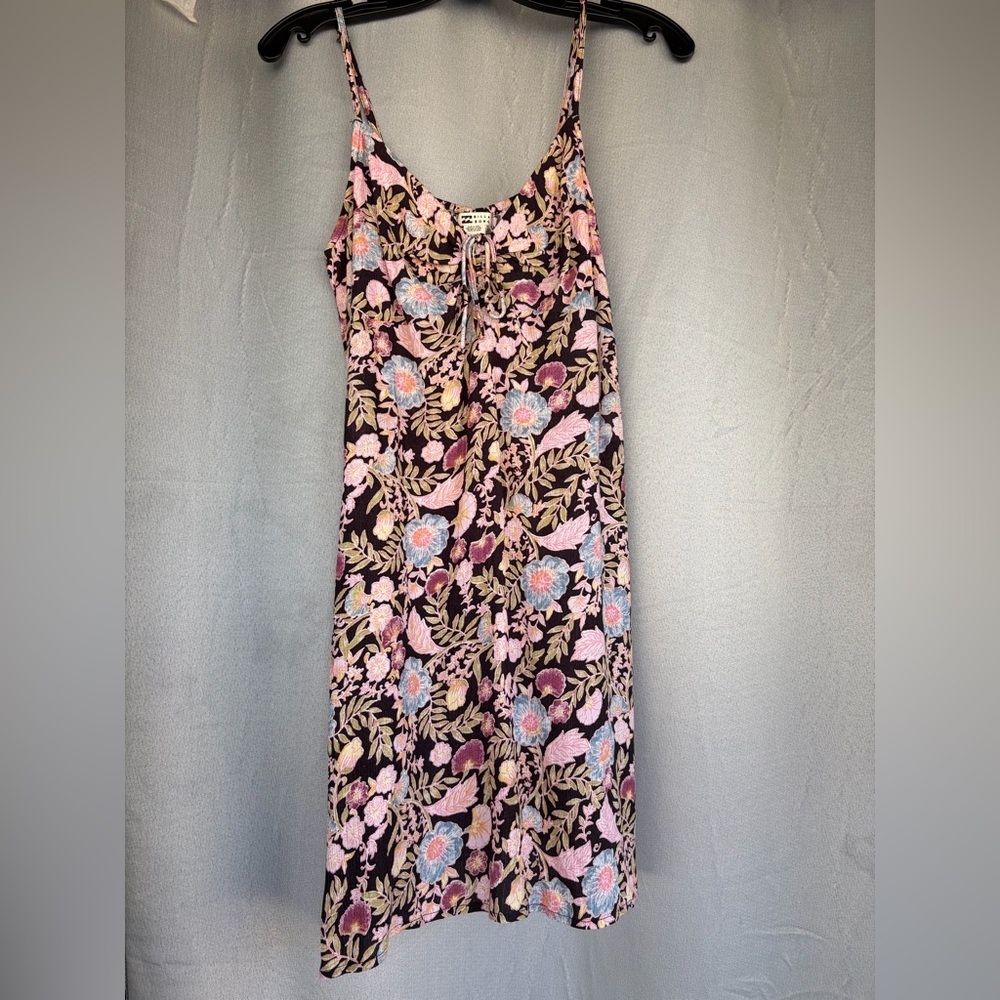 Billabong Floral mini sundress in Black, Pink, Blue